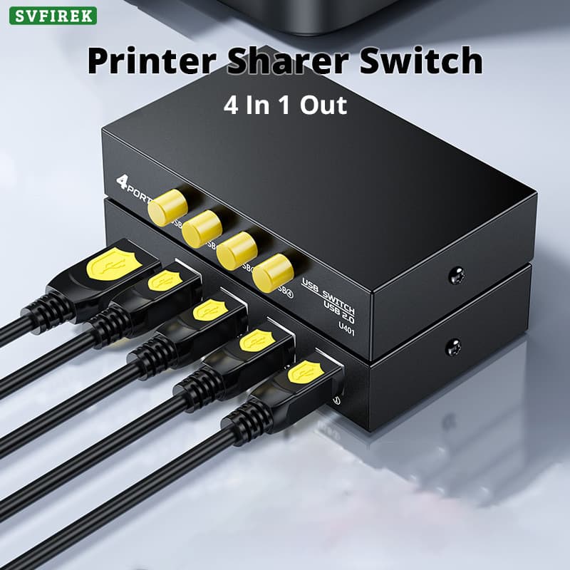 Interruptor Compartilhador De Impressão USB 4 Em 1 Para Fora Divisor De Impressora Automática Scanner Plotter USB2.0 Swi