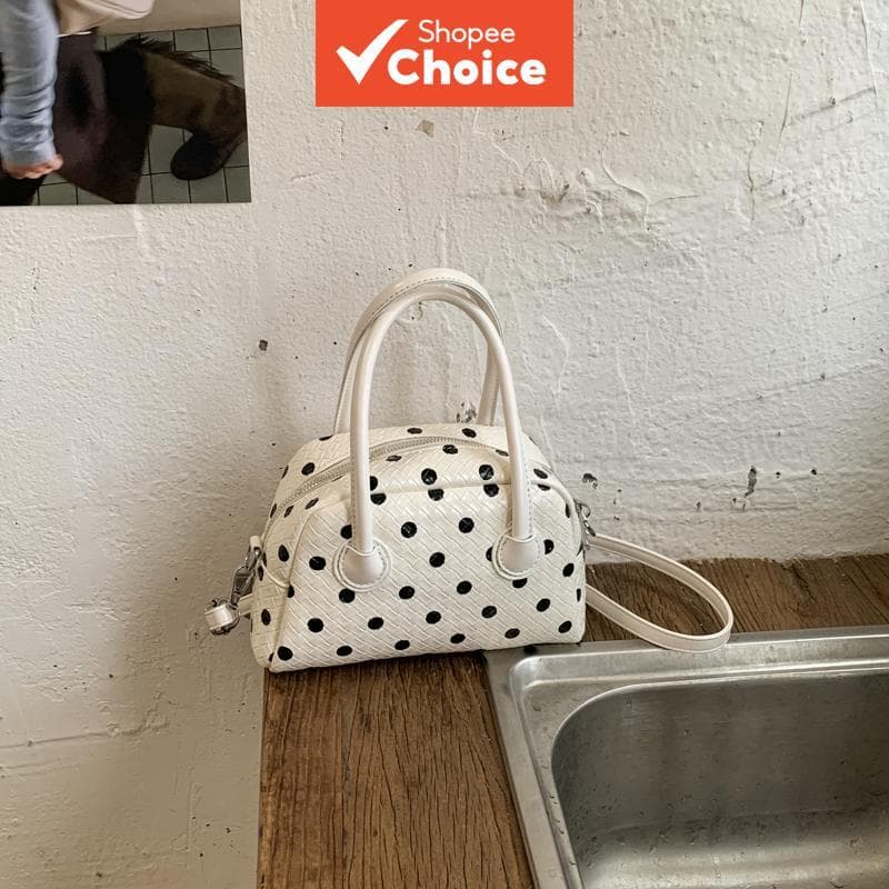 Aparência de alta qualidade, novo design, bolsa de mão com estampa de bolinhas, bolsa tiracolo moderna, bolsa feminina