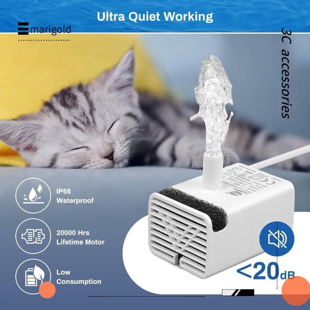 Bomba De Fonte Para Gatos MARIGOLD , Água Ultra Silenciosa IPX8 À Prova D'água Animais De Estimação DC 5V JY-830 De Long