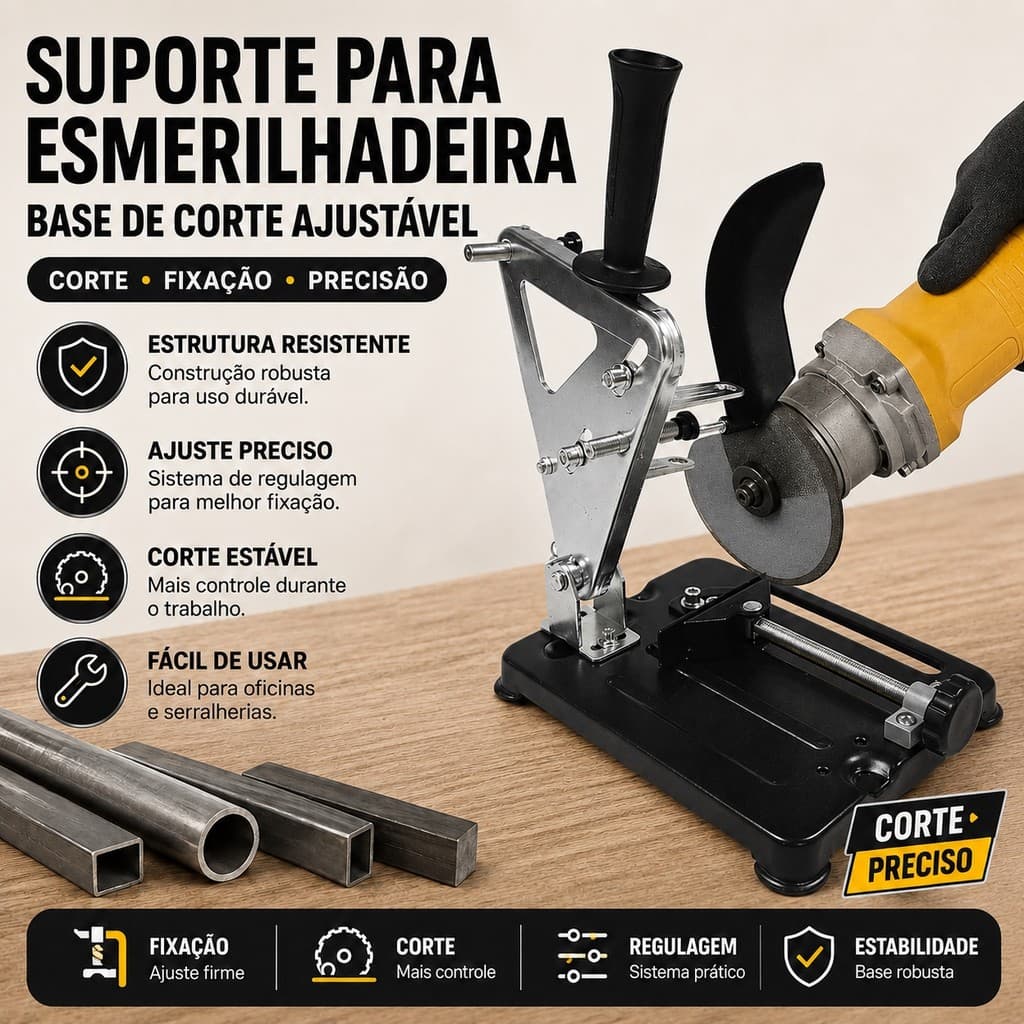 Suporte Fixo De Bancada De Esmerilhadeira Angular Manual Multifuncional