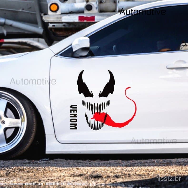 Adesivos Criativos Venom Legends para Carros, Decalques de Vinil Refletivos Personalizados em Preto e Branco para Estili
