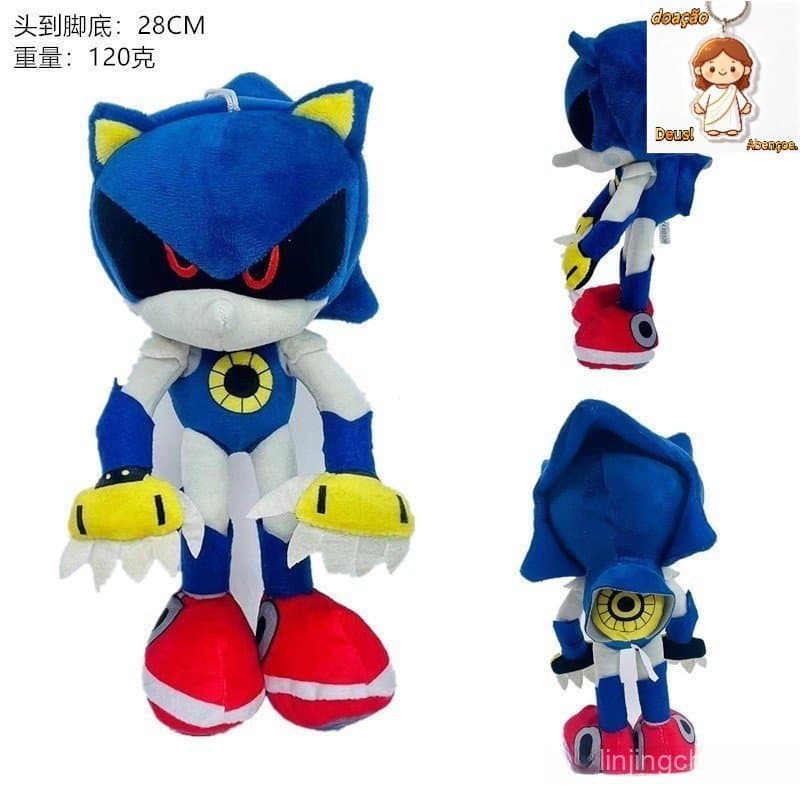 Novo Brinquedo de Pelúcia Metal Mech Sonic the Hedgehog