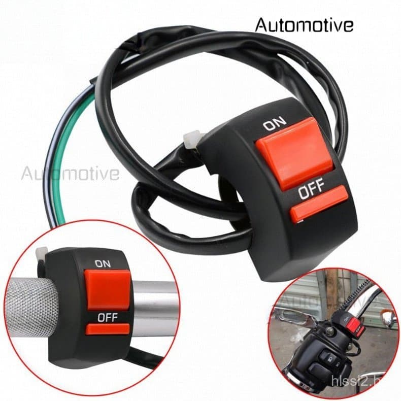 Interruptor de Guidão para Motocicleta, Botão de Liga/Desliga, Peça de Tuning para Farol LED de Scooter e Eletromóvel UG