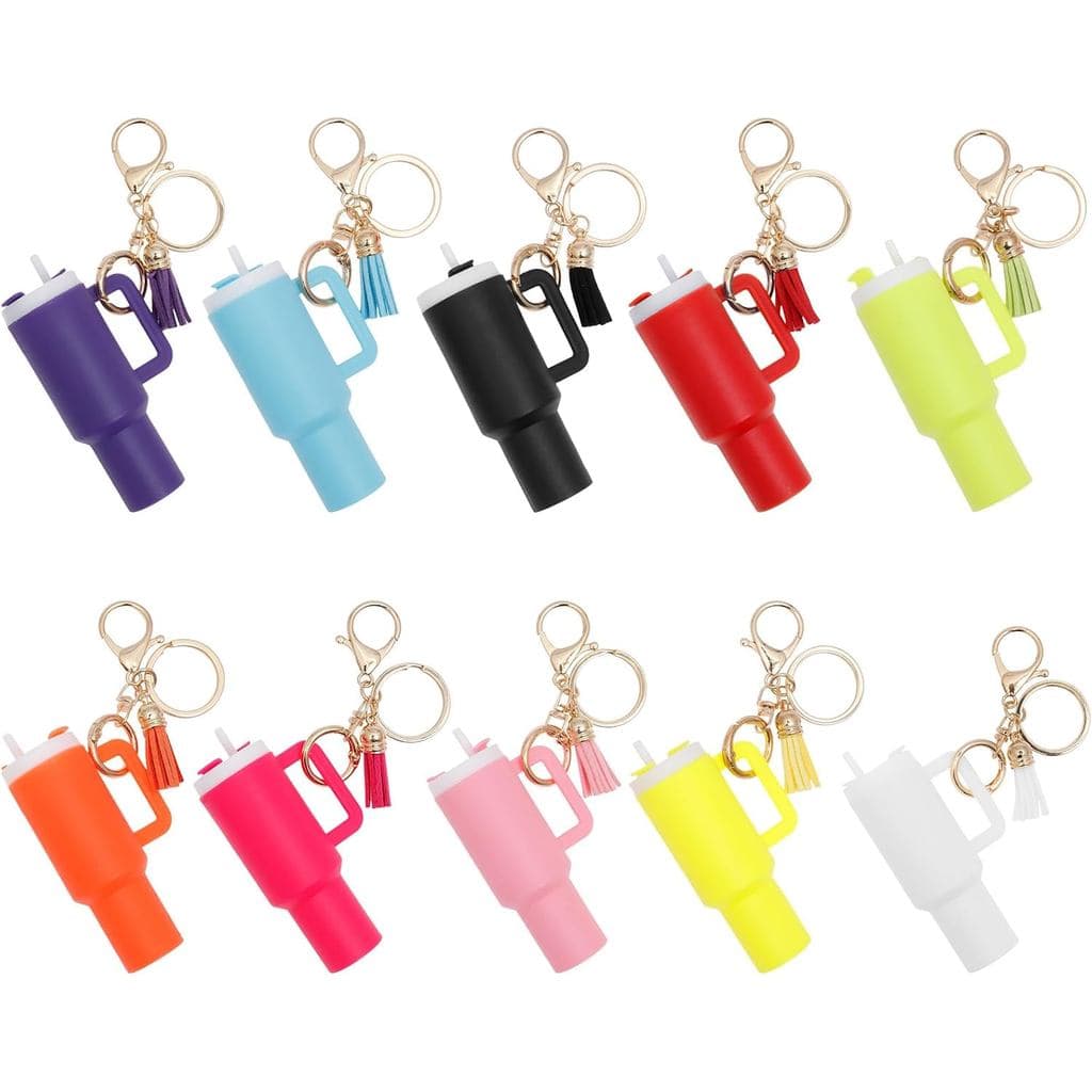 Mini Porta-Chaves em Forma de Copo para Batom com Tampa Removível, Formato Atraente de Copo, Pingente para Mochila, Vend