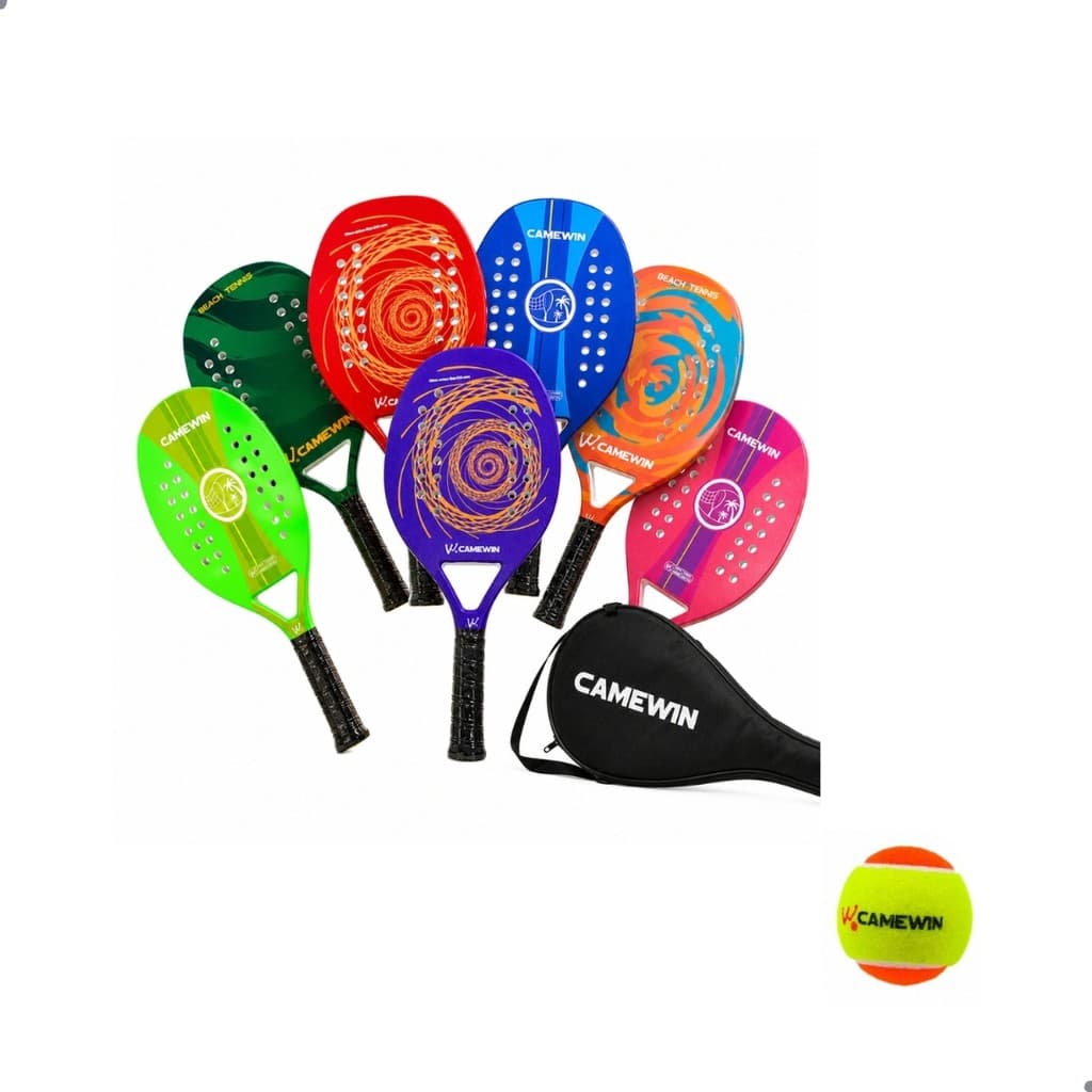 Raquete Beach Tennis Camewin Fibra de Carbono + Bolinha