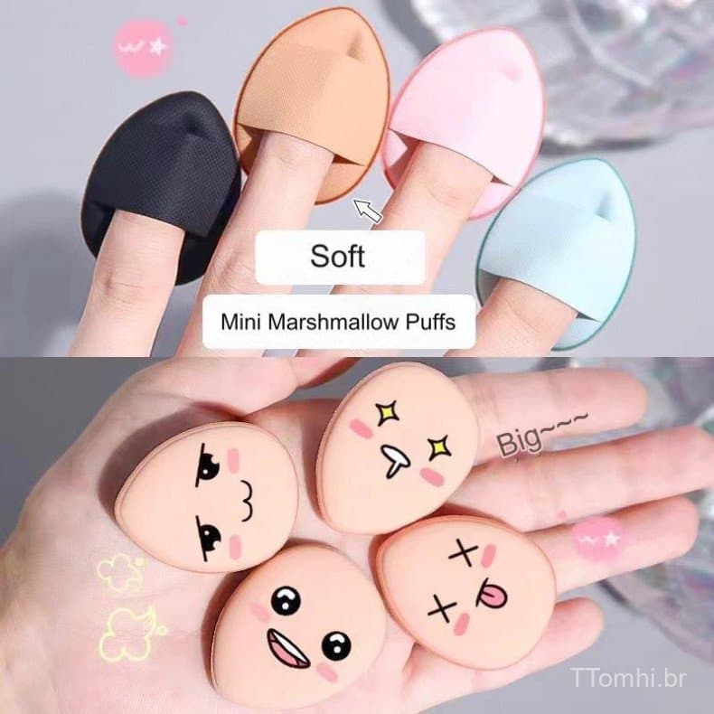 10 Peças de Esponjas de Maquiagem em Tamanho Mini / Esponja Macia para Maquiagem / Esponja para Corretivo Facial, Base,