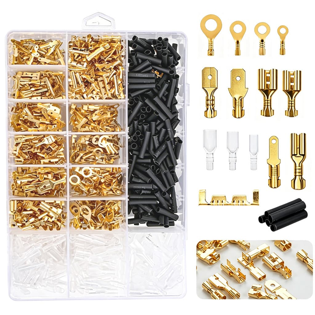 Kit 1050 Pçs Conector Fio Macho Fêmea Isolado 2.8/4.8/6.3mm Terminal Crimpagem Elétrico Sortido Alta Qualidade