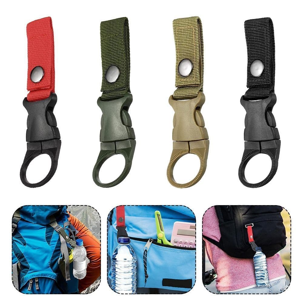 Mochila Garrafa De Água Gancho Pendurado Fecho Webbing Titular Fivela De Ao Ar Livre