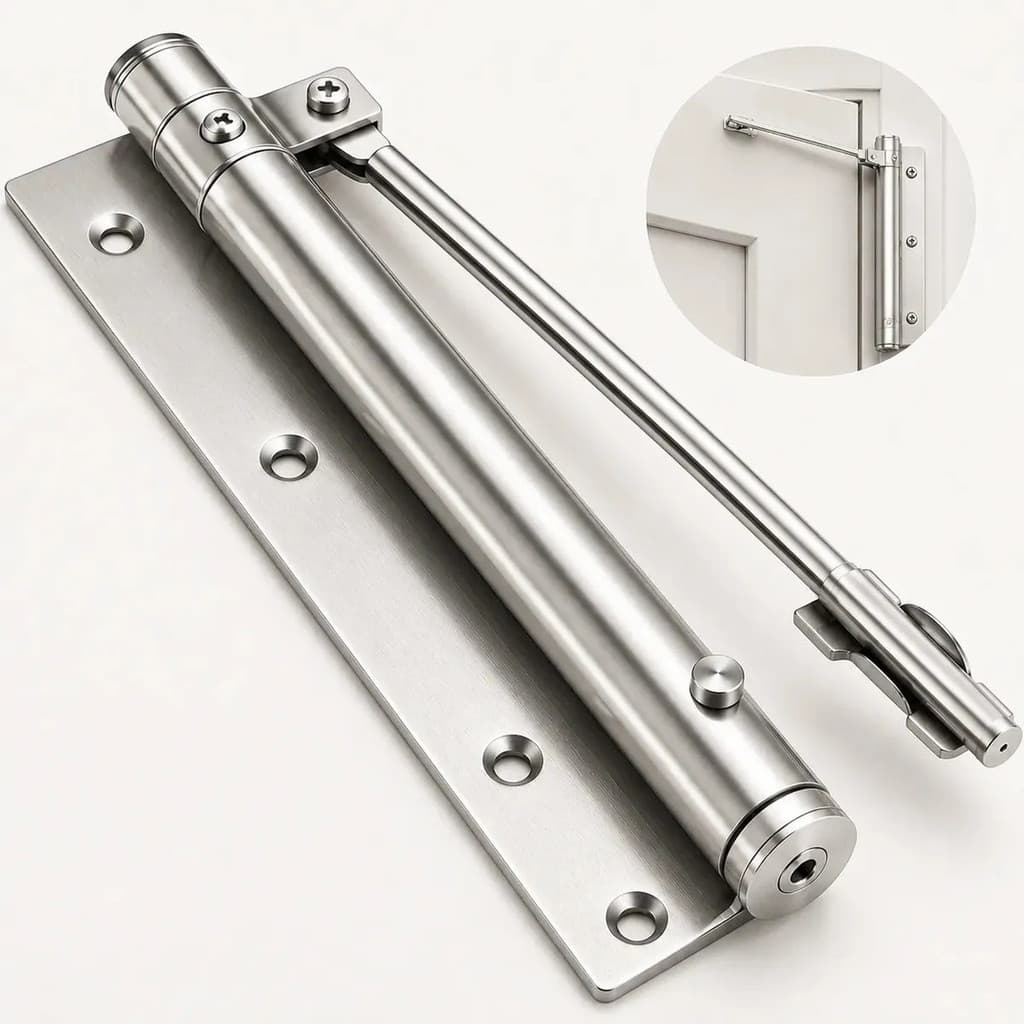 Mola Fechador Aéreo de Porta em Aço Inoxidável com Fechamento Automático Silencioso Ajustável para Portas de até 25kg