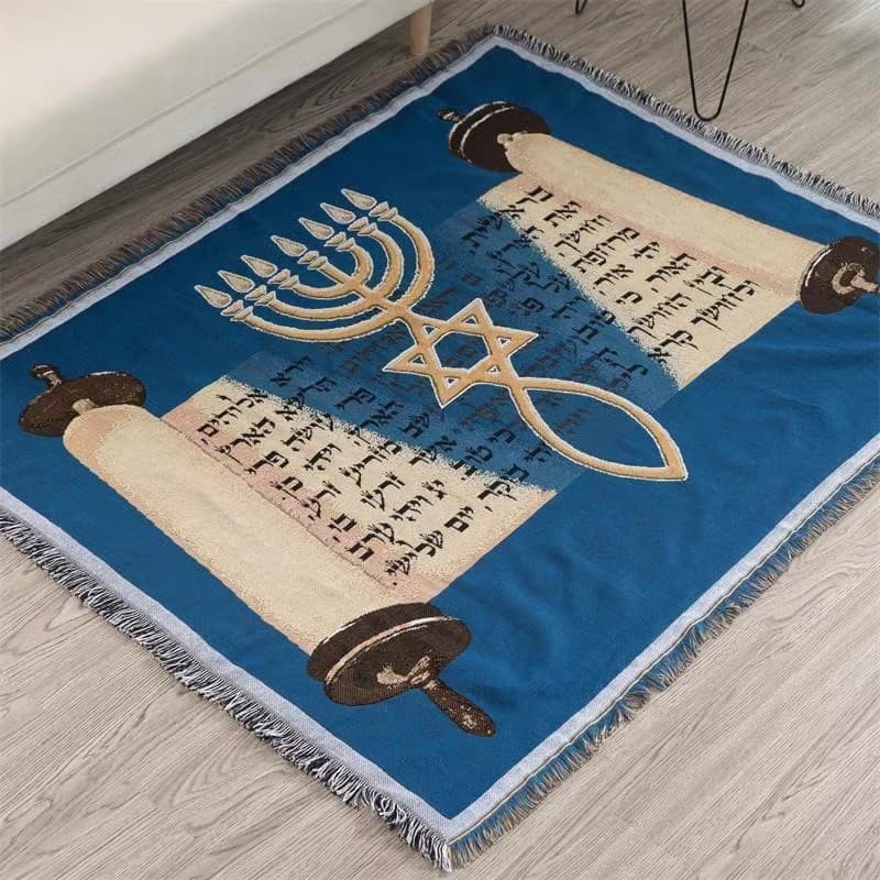 Toalha de sofá mediterrâneo xale Israel oração cobertor decorativo tapeçaria malha borla linha cobertor sofá capa pano