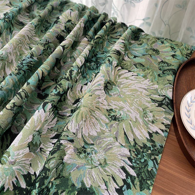 Monet jardim pintura a óleo estilo Jacquard tecido DIY roupas Designer tecido piquenique esteira capa pano estilo americ