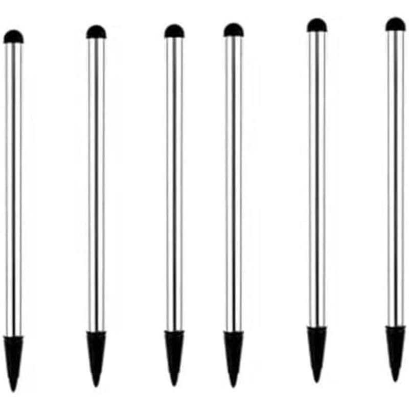 Canetas Stylus Prateadas De 6 Unidades , Lápis De Ponta Fina Universal Para Telefone Android Tablet E Outras Telas De To