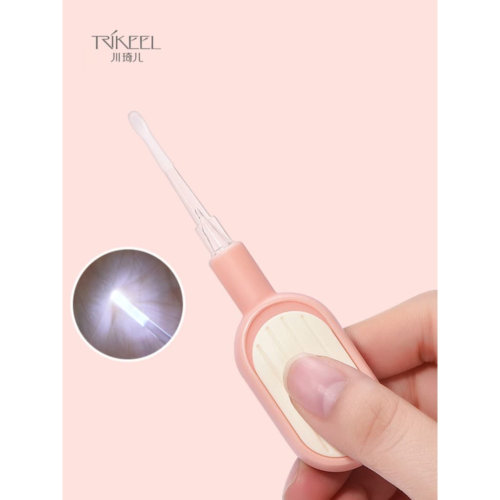 Chuanqier Colher luminosa para colheita de orelhas, visível para crianças, Silicone, cabeça macia, colheita de orelhas d