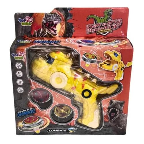 Beyblade + 2 Lançadores Dinossauro Amarelo