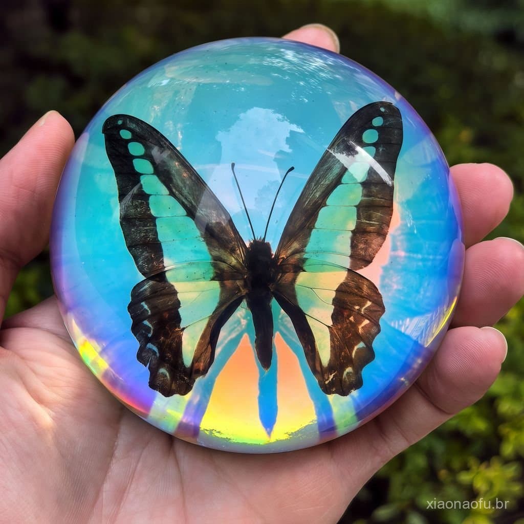 Espécimes de insetos e borboletas em estilo Instagram, populares, pequenos ornamentos criativos de cristal transparente