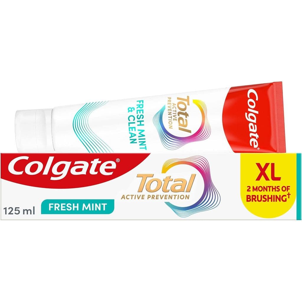 Pasta de Dente Colgate Total Active Prevention Sabor Menta Fresca 125ml |   Combate as causas profundas* de muitos probl
