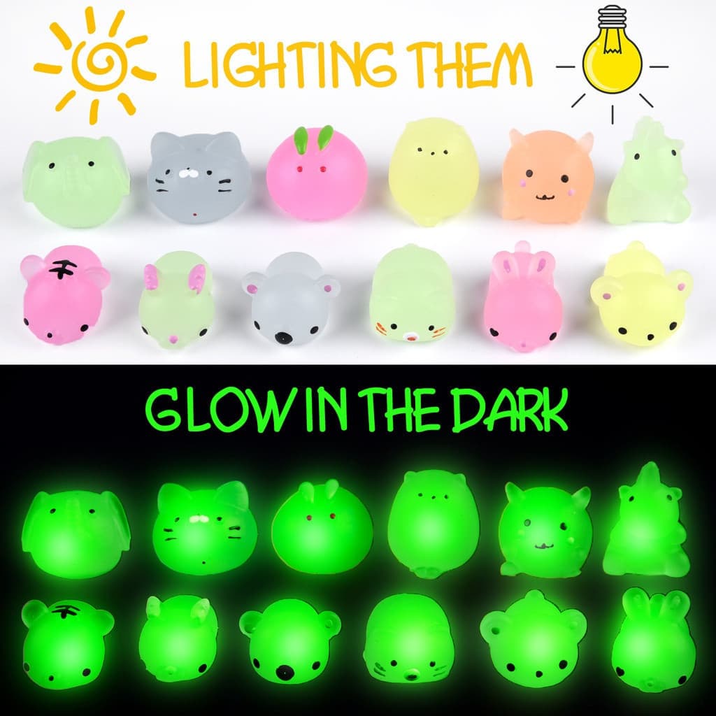 10pcs Luminoso Squishy Mochi Mini Slow Toys Kids Presente De Aniversário