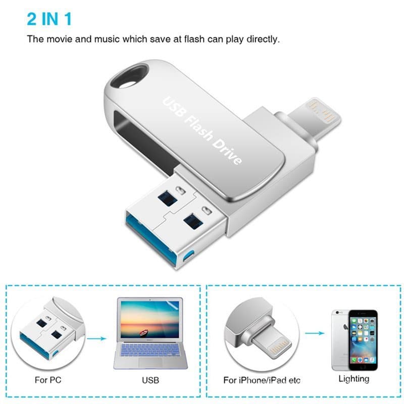 Unidade Flash Móvel De Interface Dupla De Alta Velocidade | Backup De Fotos E Armazenamento De Escritório De Grande Capa