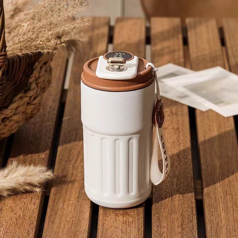 Copo térmico de alto valor para escritório em aço inoxidável, copo de acompanhamento com cordão, copo de café inteligent