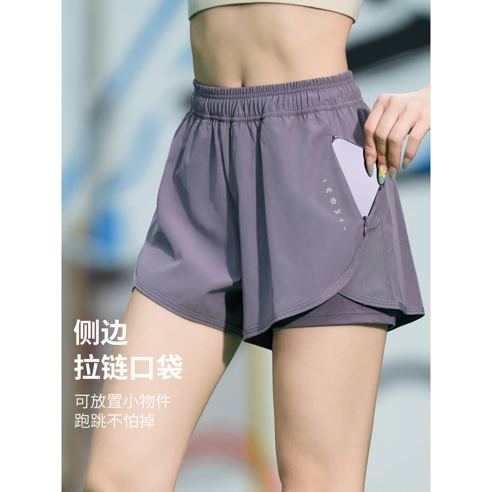 Zíper bolso Badminton Shorts feminino treinamento profissional calças de Fitness verão 2026 novo estilo Yoga correndo ca