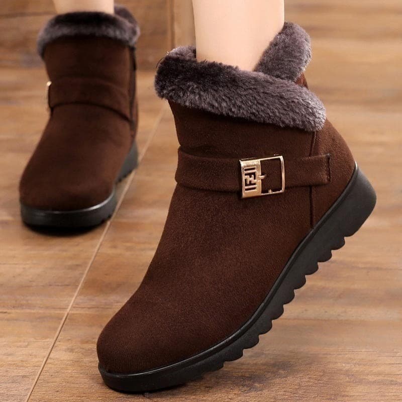 Novo Inverno Botas Femininas Moda Grossa Pelúcia Quente Senhoras De Neve Zíper Confortável Ao Ar Livre Tornozelo Casuais