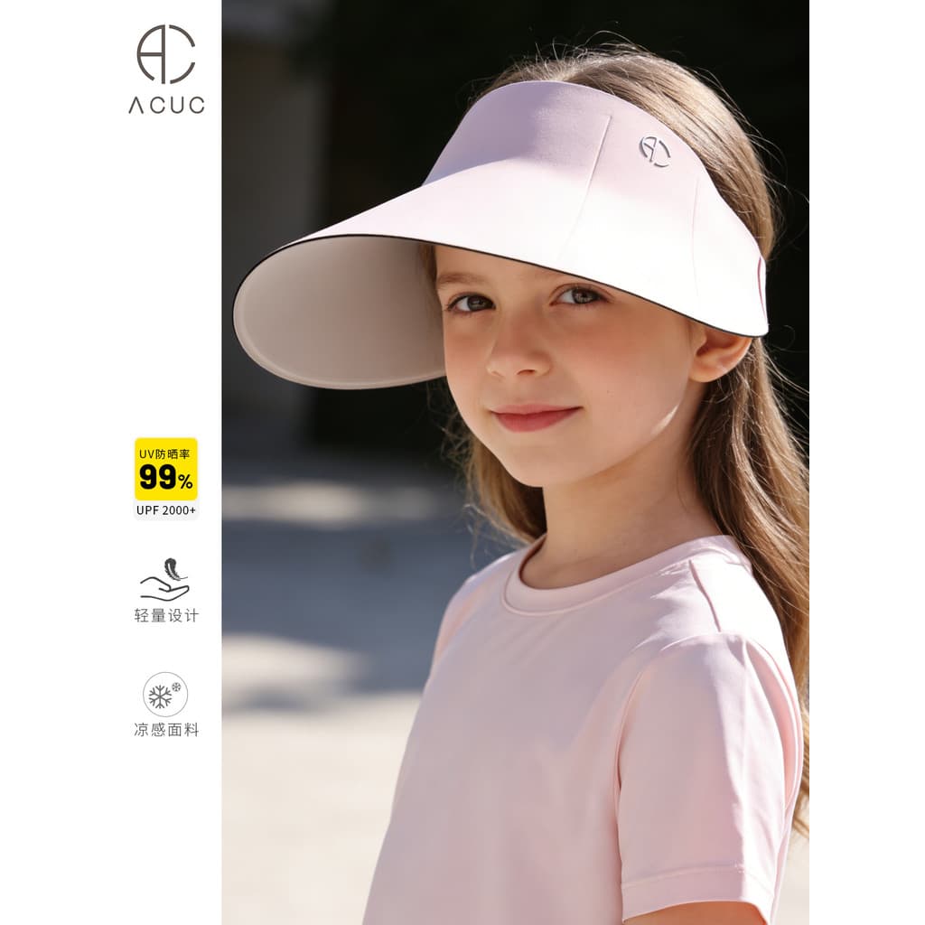 Chapéu infantil ACUC, chapéu de sol para meninos e meninas, aba grande, Anti-ultravioleta, oco, dobrável, chapéu de sol