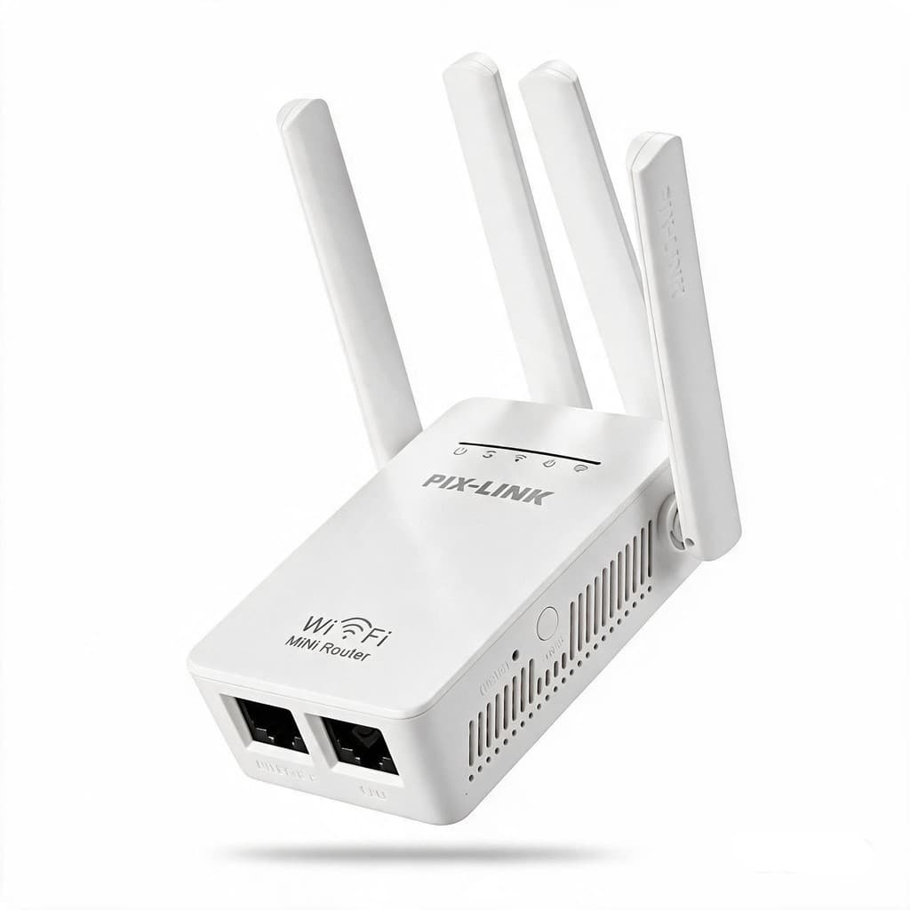 Repetidor e Roteador Wifi 4 Antenas Amplificador De Sinal 2800M Pix-link LJQ-001