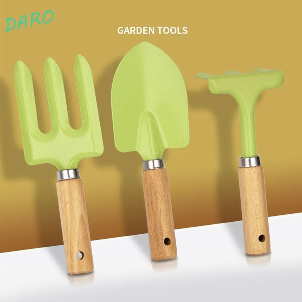 DARO 1/3 Peças Ferramenta De Jardim Infantil , Pá Ancinho Garfo Alça Resistente Conjunto De Ferramentas De Jardinagem Pa