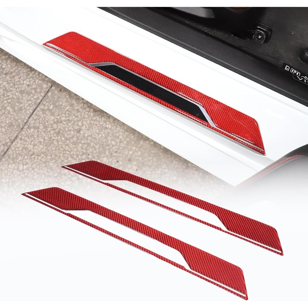 Capa De Soleira De Porta Interna De Carro De Fibra De Carbono Real 3D Macia Placa De Chinelo Adesivo De Acabamento Kit D