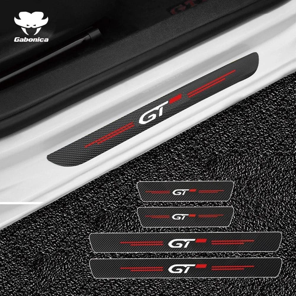 Fita Adesiva De Fibra De Carbono Para Carro , Soleira De Porta , Decalque Peugeot gt gti gtline 508 5008 3008 208 2008 3