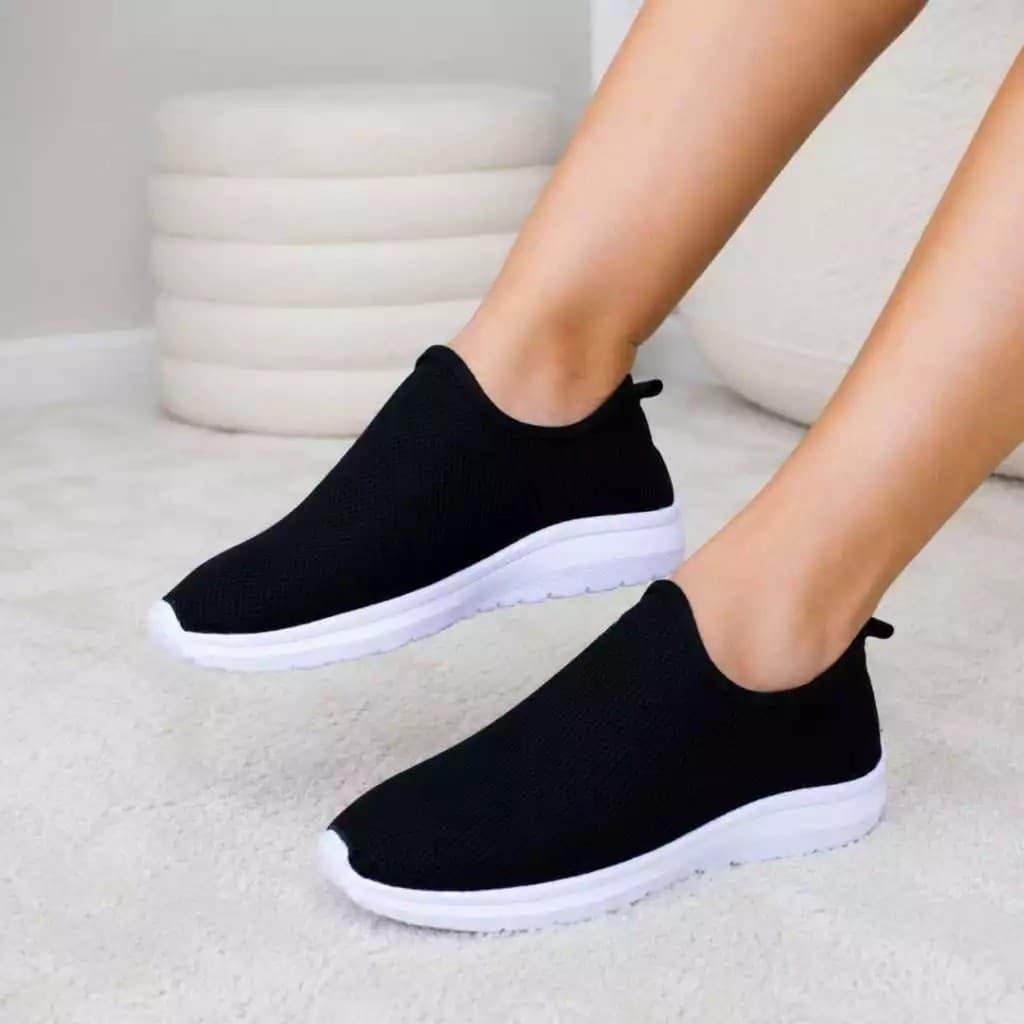 Tênis Meia Feminino - Leve, Respirável e Antiderrapante comfotavel se cadarço