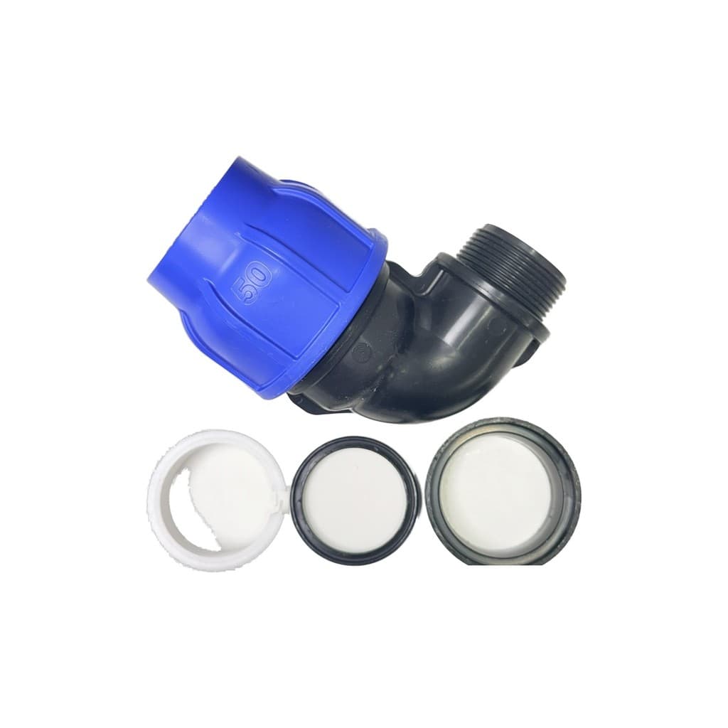 Joelho 90 Pead 50mm X 1.1/2" Rosca Macho Irritec