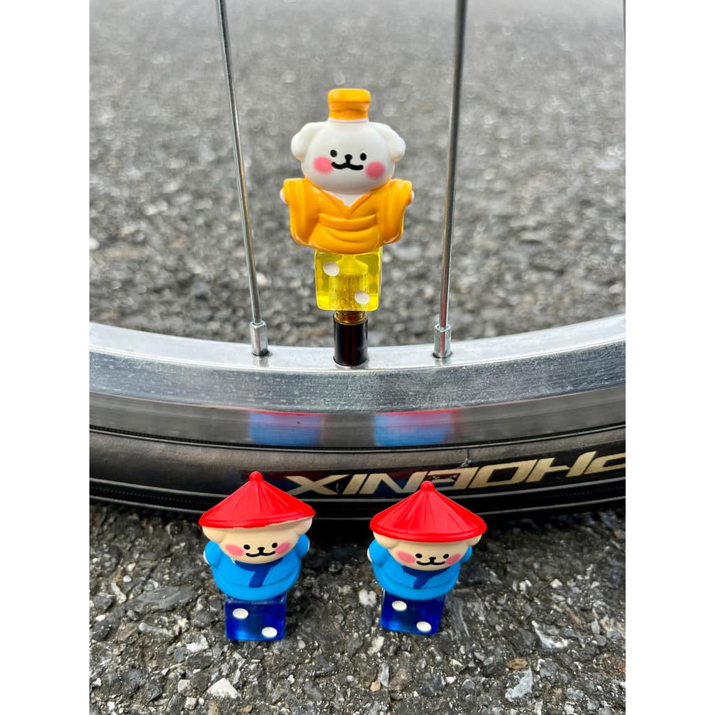 Tampa de núcleo de válvula de bicicleta fofa, desenho animado, carro infantil, montanha, boca bonita, bicicleta de estra