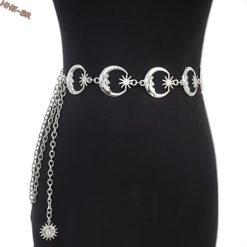 Cinto De Corrente Feminino Ajustável Boêmio Borla Alça De Cintura Para Vestidos E Joias Femininas