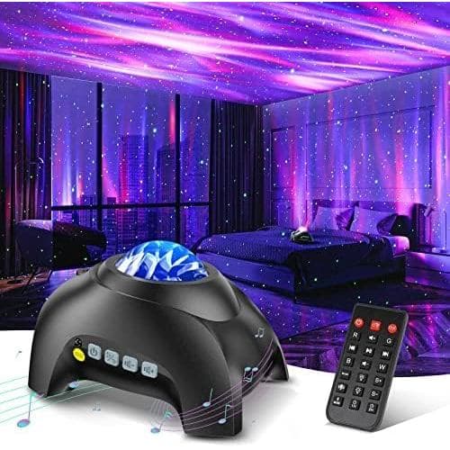 Projetor de Luz Aurora Galáxia do Norte com 33 Efeitos de Luz, Projetor de Estrelas LED para Quarto, Lâmpada Nebulosa, C