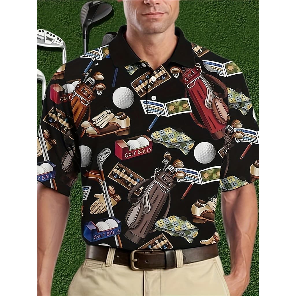POLO Masculino Manga Curta Camisa Casual Golf POLO Camisa