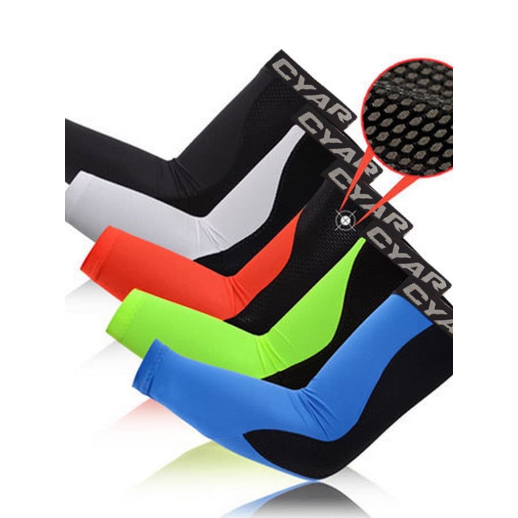 CYARO Malha Respirável Mangas de Ciclismo Protetor Solar de Secagem Rápida Absorvente de Umidade Wicking Arm Cover Branc
