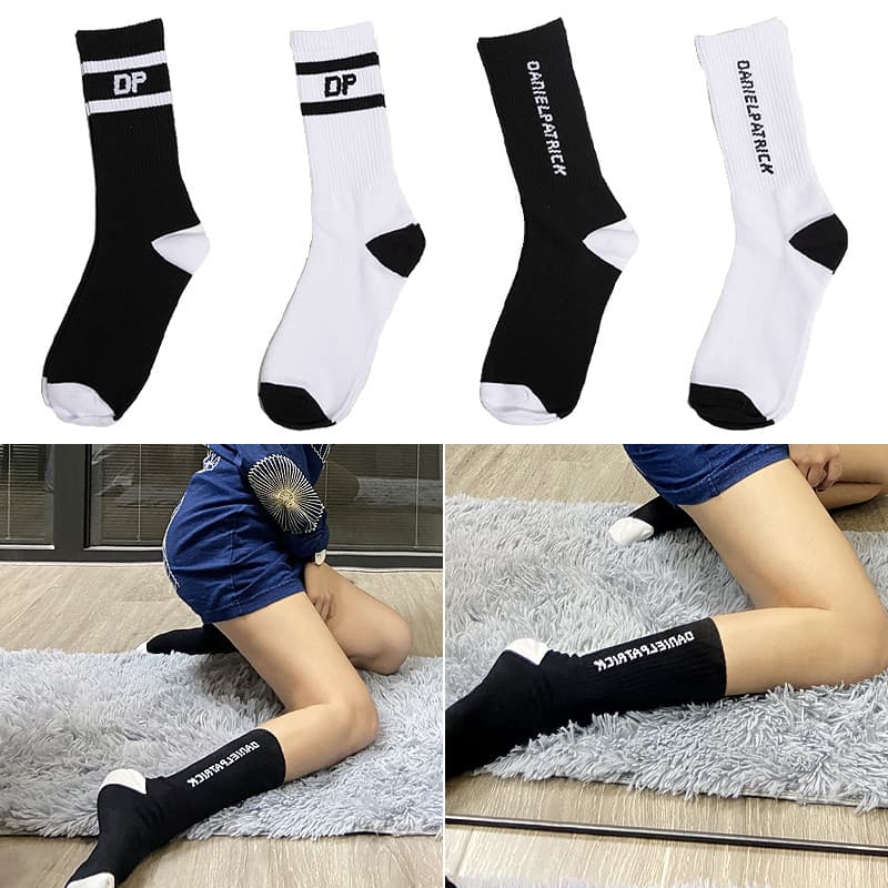EyeController danielpatrick Meias Longas De Marca Da Moda Para Homens E Mulheres dp Finas Esportivas De Rua