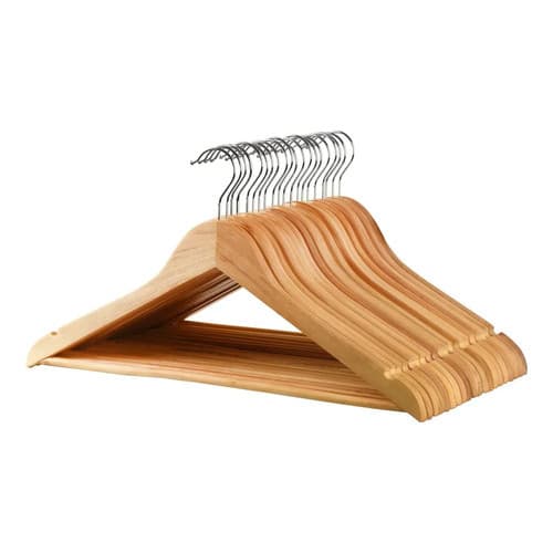 Cabides Mazzilli Cabide De Madeira Adulto 5cm Para Blusa, Camisa, Camisetas, Vestido Kit De 30 Unidades Cor Madeira