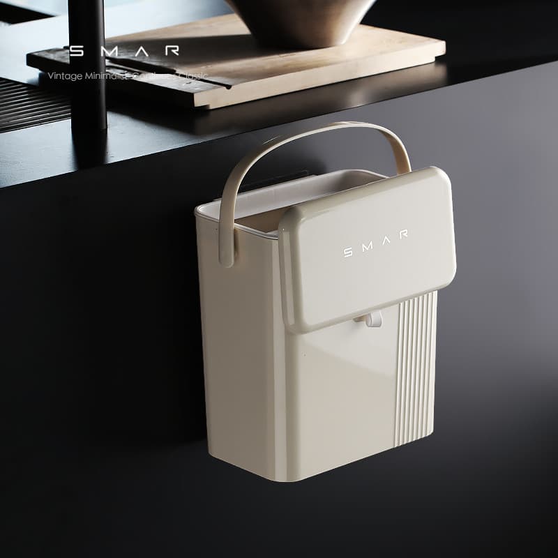 Lata de lixo de cozinha estilo creme francês, porta de armário, suspensão de parede, banheiro doméstico, higiênico, resí