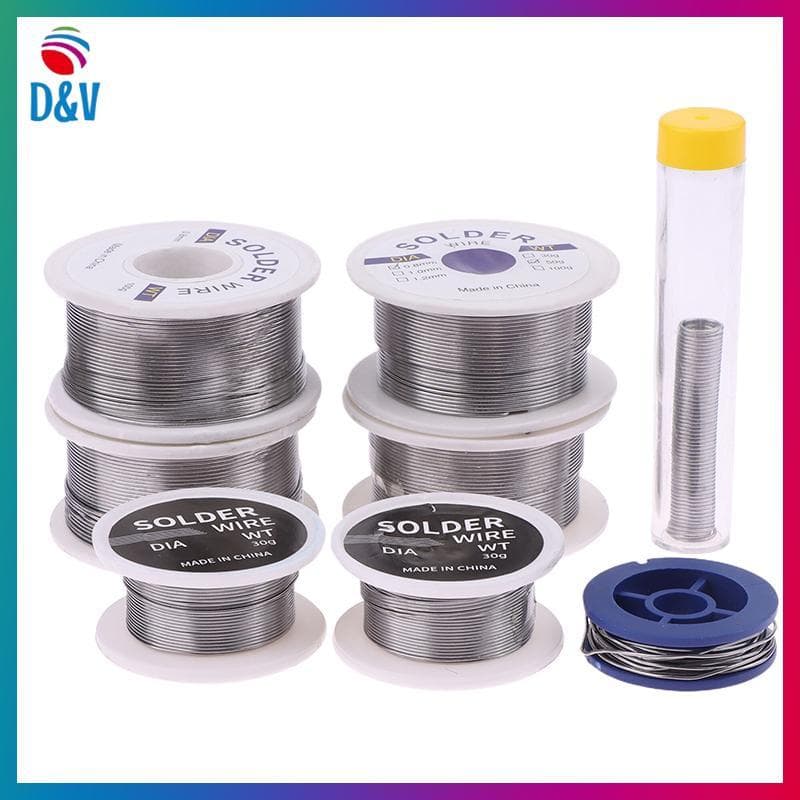 D & V 8g 15g 30g 50g 100g 0.8mm 1.0mm Fio De Estanho De Solda Melt Rosin Core Rolo De Sem Fluxo Limpo .