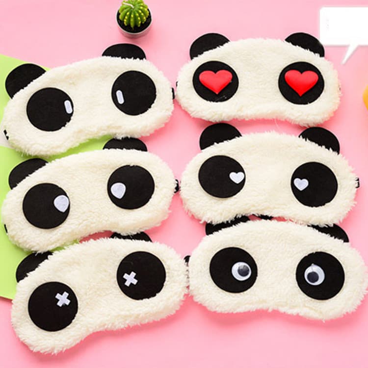 Máscara de Olhos de Panda Criativa e Fofa, Máscara de Dormir de Pelúcia para Descanso e Proteção dos Olhos.