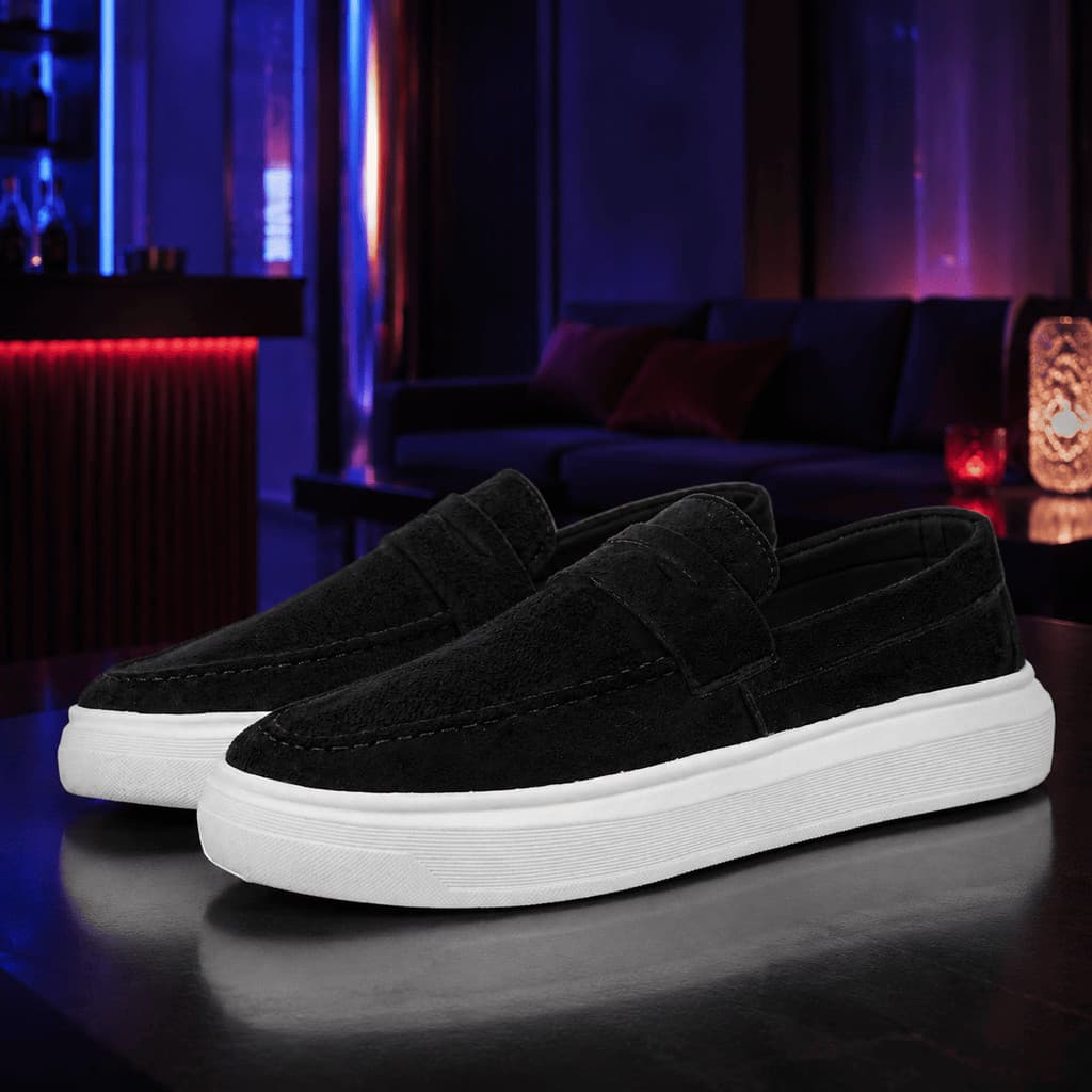 Mocassim Masculino Elegante para Festa Casamento Encontro e Evento Social Casual em Camurça Preto Café ou Bege