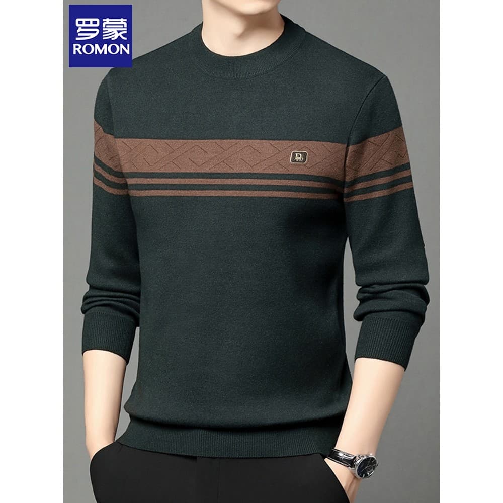 Lomon velo engrossado em torno do pescoço camisola masculina 2025 outono inverno novo estilo de negócios Casual Super qu