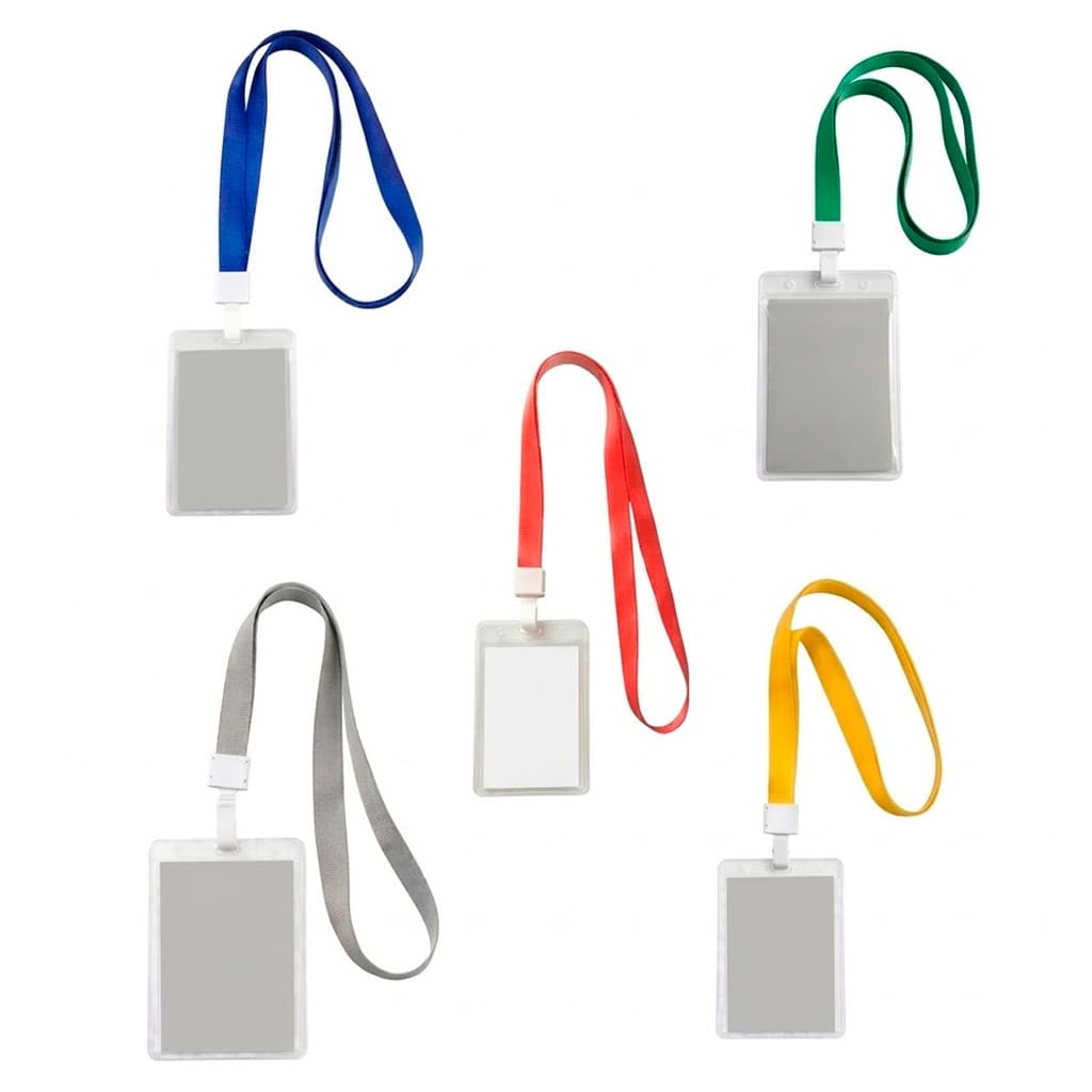 Kit 10/40 Porta Crachá Vertical Premium para eventos Cordão Cores Variadas