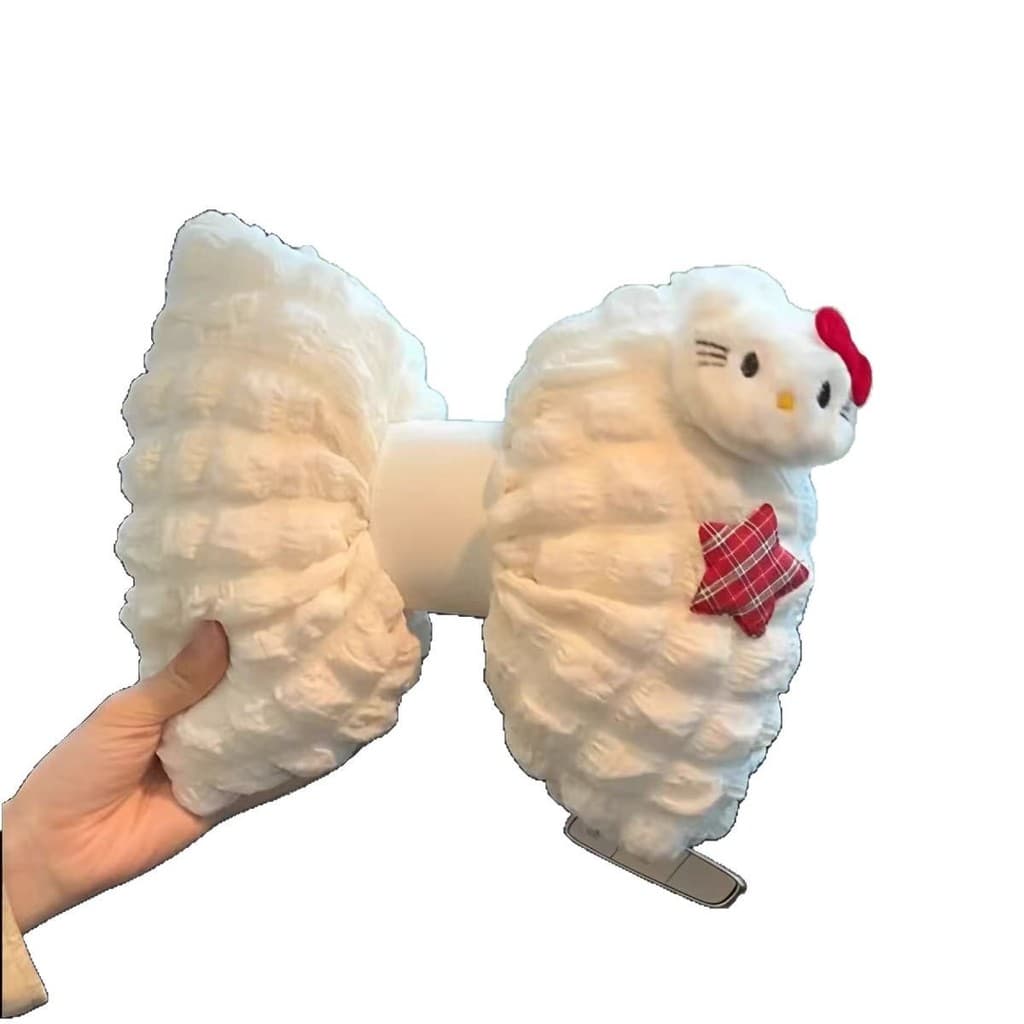 Almofada de assento lombar macia para carro, almofada decorativa em formato de laço para apoio de pescoço, apoio de cabe