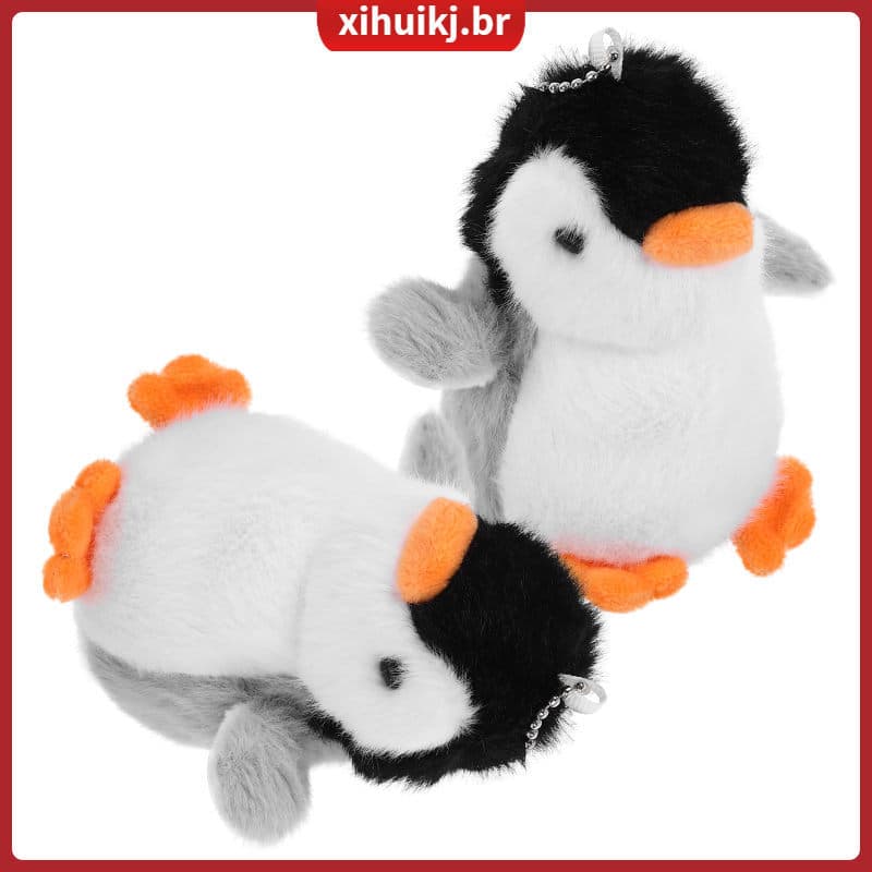 📎 2Peças Chaveiro Animal De Pelúcia Cinza Para Decoração
