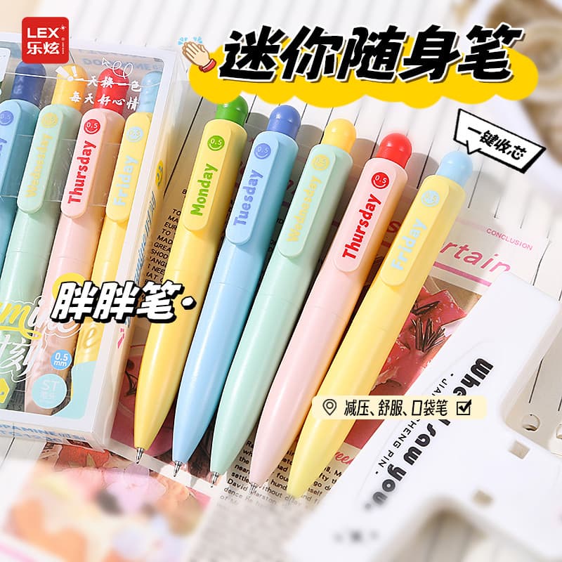 Mini caneta portátil caneta de bolso gordo caneta de Gel de imprensa portátil suave tinta inquebrável manual caneta de a