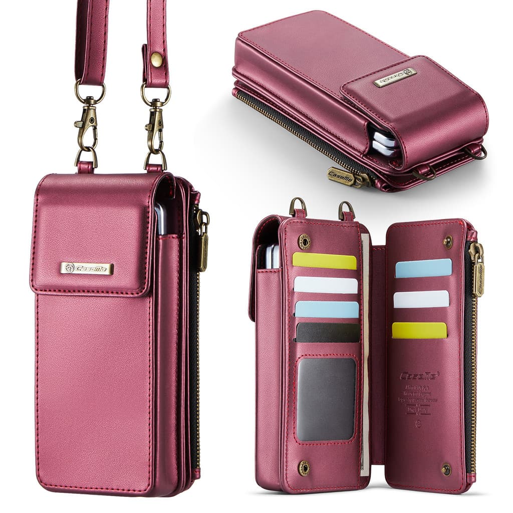 Bolsa Crossbody Universal Para Samsung Z Fold 8/Fold8 Ultra/7/6/5/43 , Mini Feminina De Couro Com Corrente , Porta-Cartõ