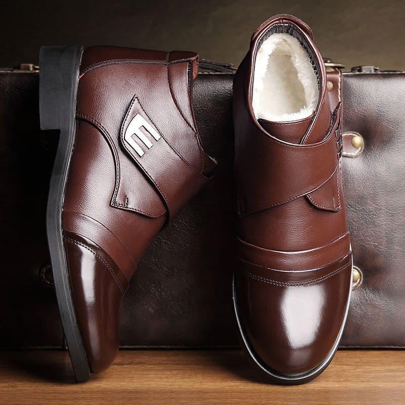 Martin botas 2025 inverno botas de cano alto sapatos de couro masculino botas de neve de couro genuíno forro de lã botas